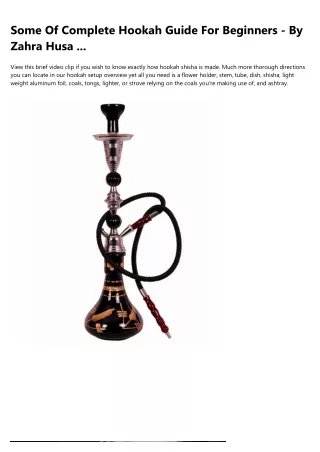 some of complete hookah guide for beginners