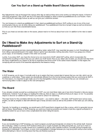Can You Surf on a Stand up Paddle Board?|Secret Adjustments