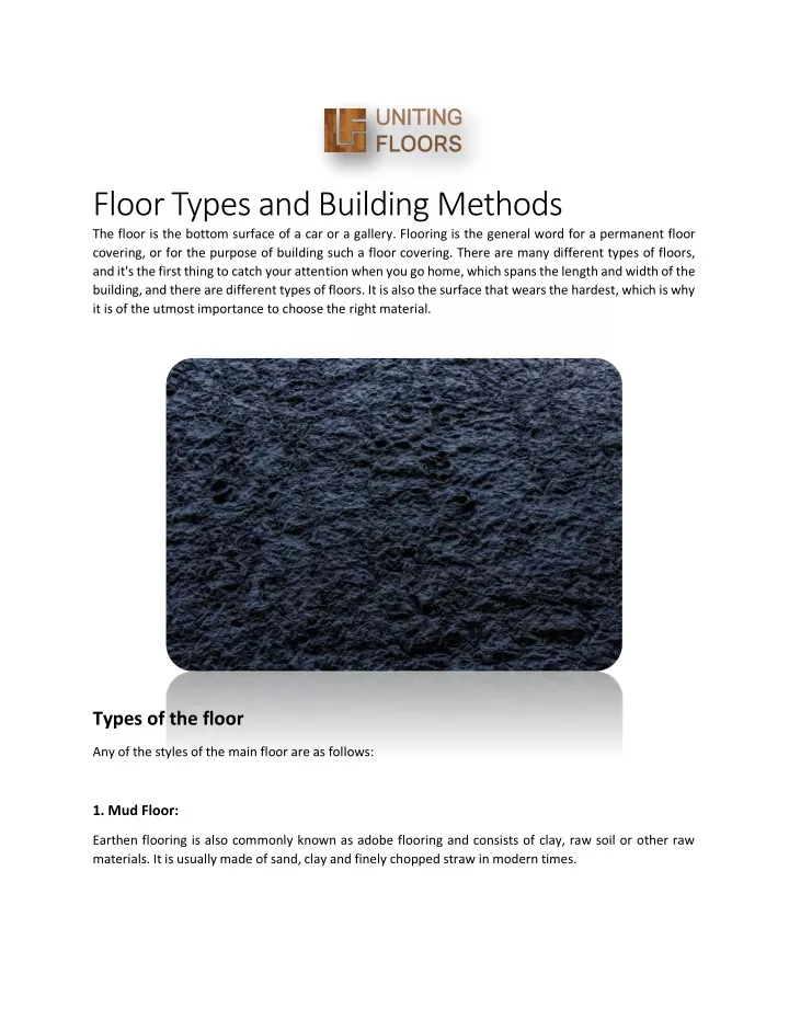 floor types and building methods the floor