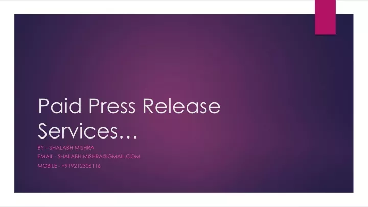 paid press release services
