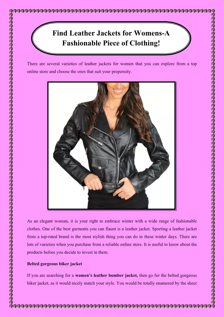 find leather jackets for womens a fashionable
