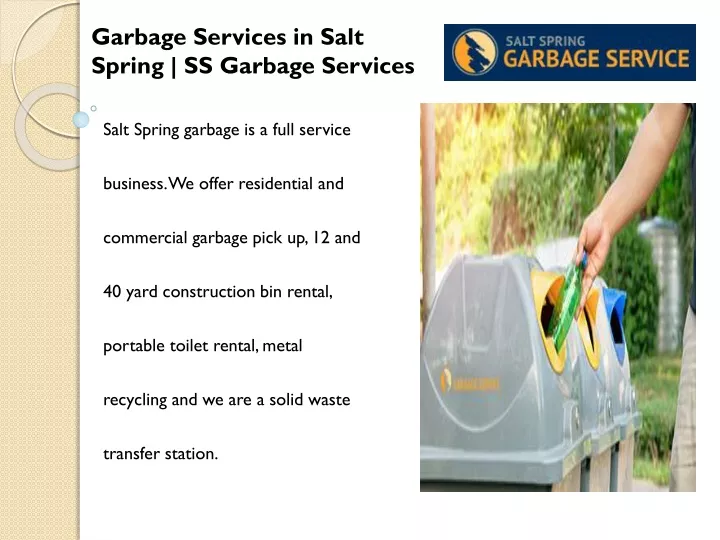 garbage services in salt spring ss garbage