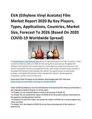 EVA (Ethylene Vinyl Acetate) Film Market