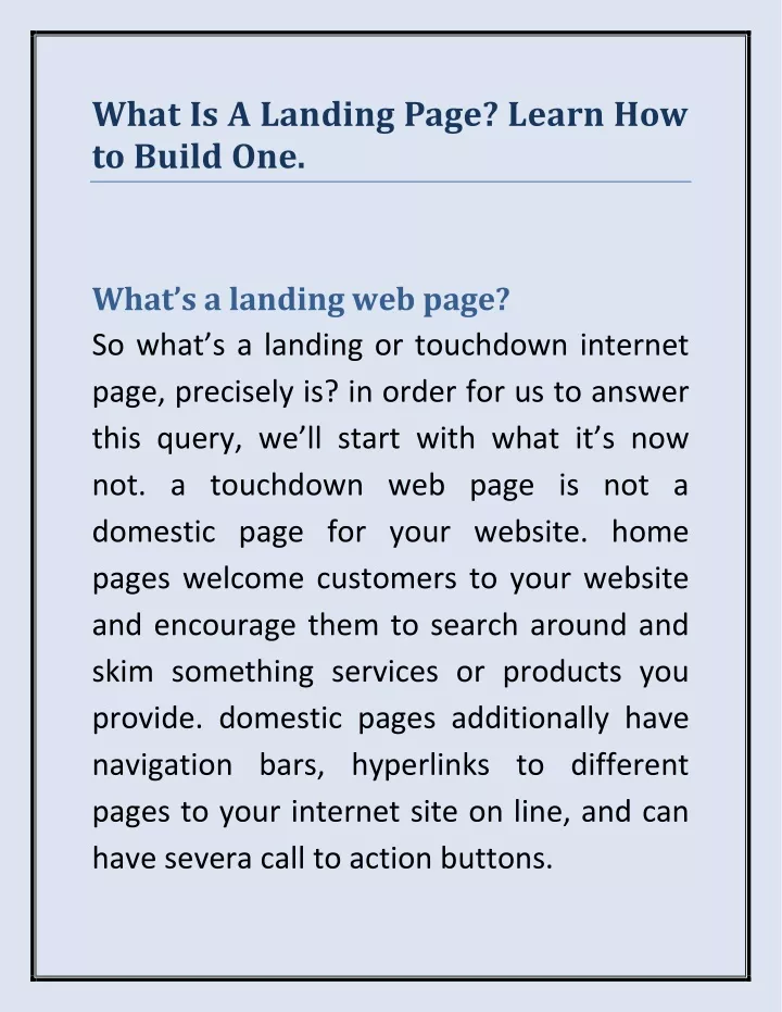 what is a landing page learn how to build one