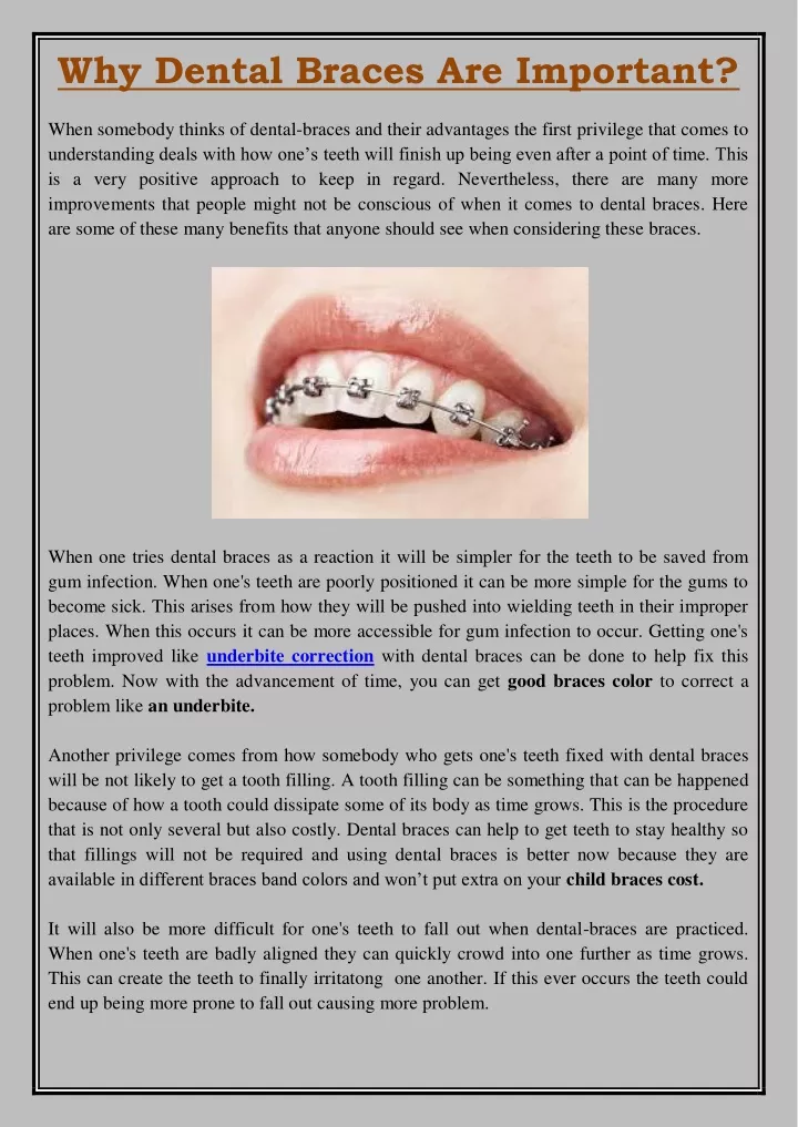 why dental braces are important