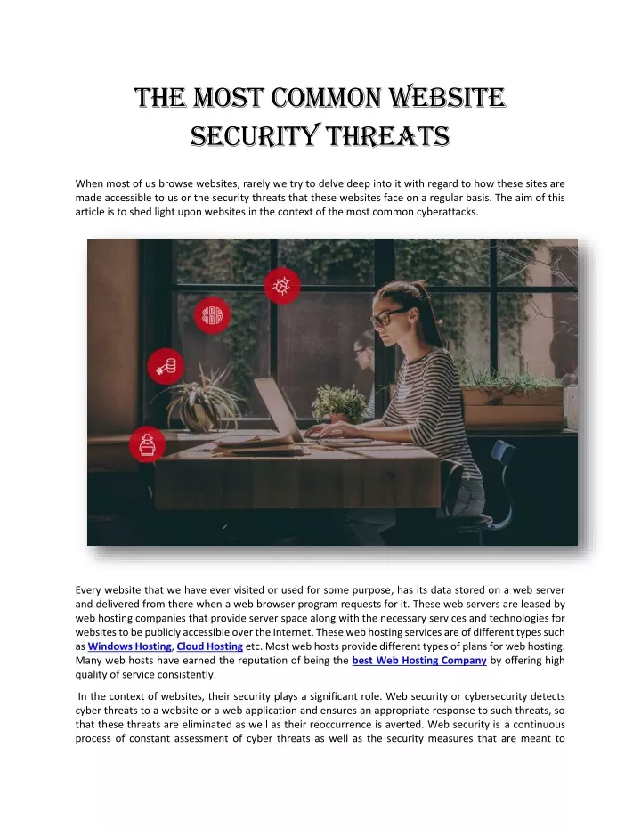 the most common website security threats