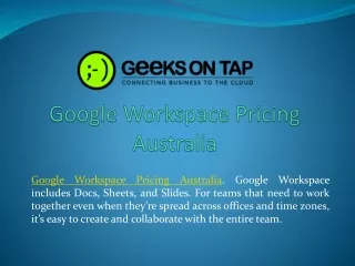 Google Workspace Pricing Australia