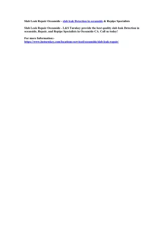 slab leak repair oceanside slab leak detection