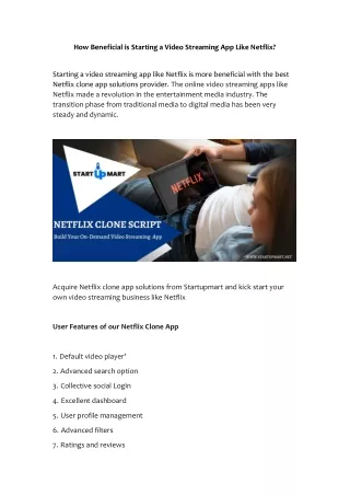 how beneficial is starting a video streaming