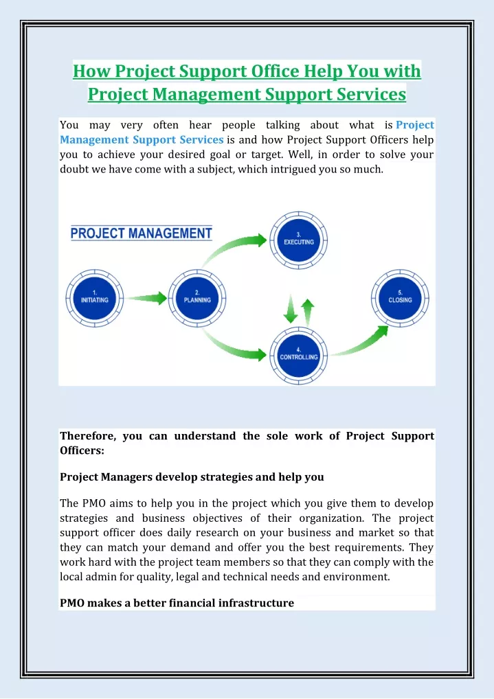 how project support office help you with project