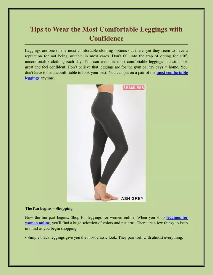 tips to wear the most comfortable leggings with