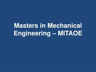 masters in mechanical engineering mitaoe
