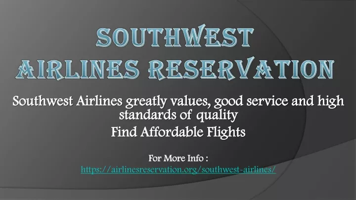 southwest airlines reservation