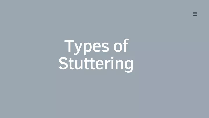 types of stuttering
