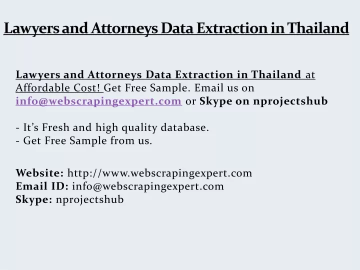 lawyers and attorneys data extraction in thailand