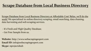 scrape database from local business directory