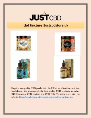 cbd tincture justcbdstore uk