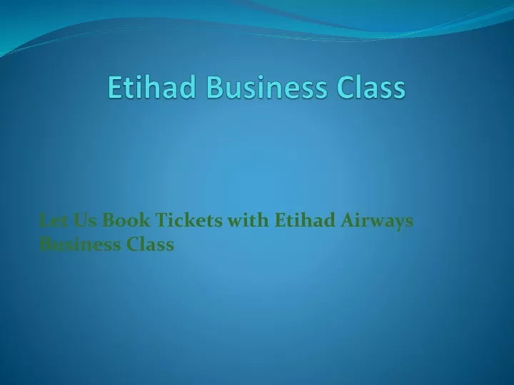 etihad business class
