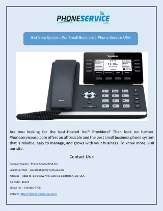 Get Voip Systems For Small Business | Phone Service USA