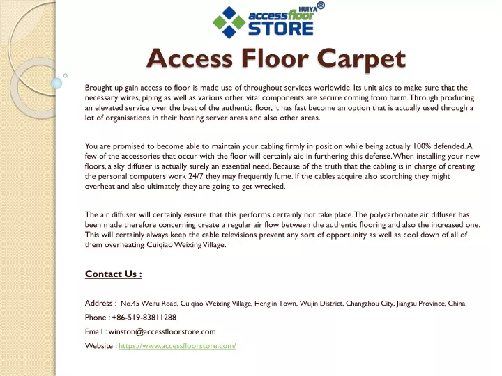access floor carpet