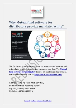 why mutual fund software for distributors provide