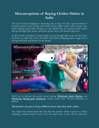 Misconceptions of Buying Clothes Online in India