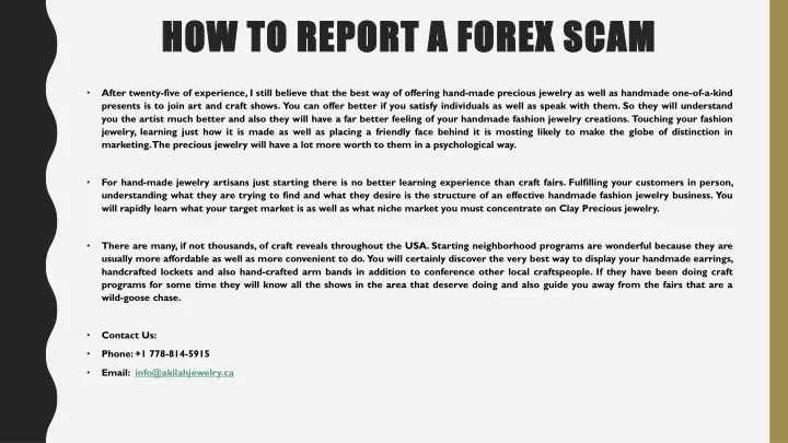 how to report a forex scam