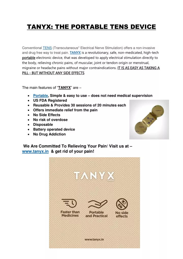 tanyx the portable tens device
