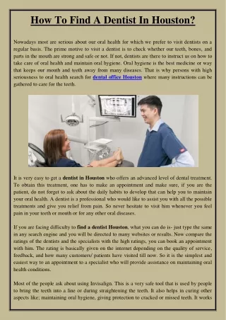 how to find a dentist in houston