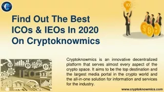 Find Out The Best ICOs & IEOs In 2020 On Cryptoknowmics