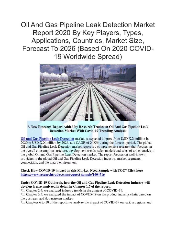 oil and gas pipeline leak detection market report