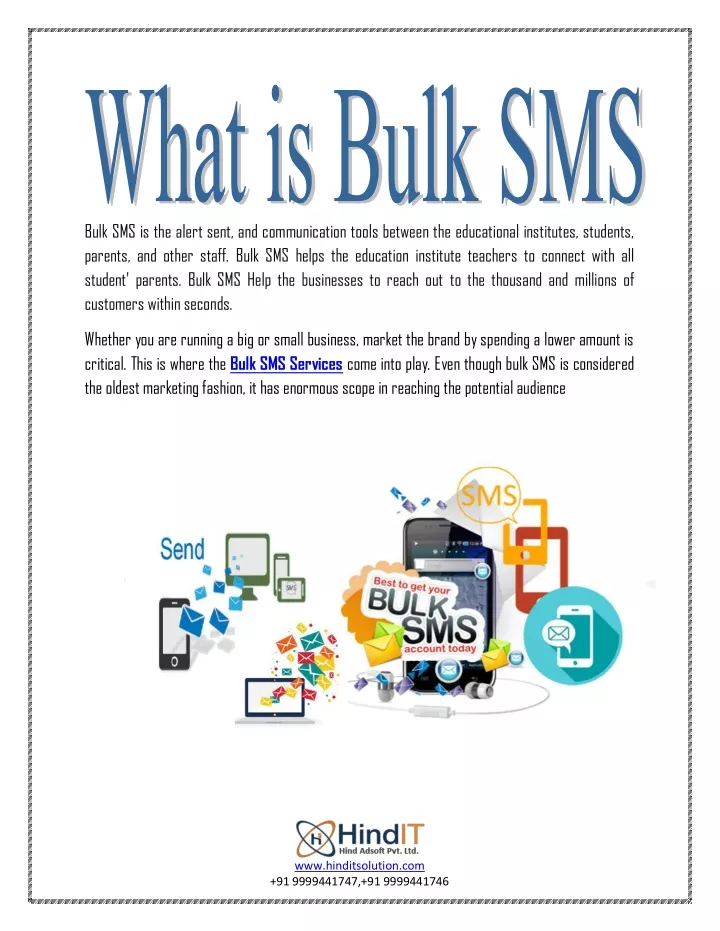 bulk sms is the alert sent and communication
