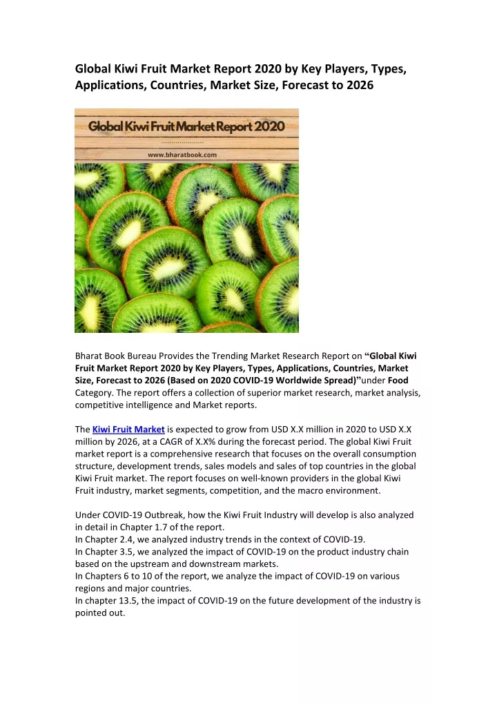 global kiwi fruit market report 2020