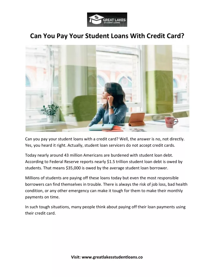 can you pay your student loans with credit card