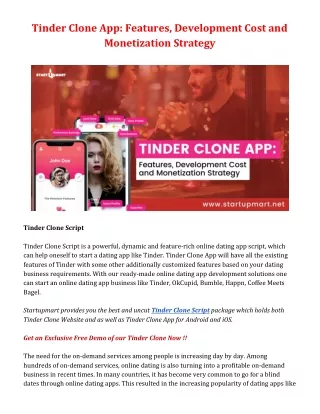 tinder clone app features development cost
