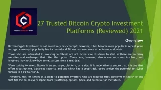 27 Trusted Bitcoin Crypto Investment Platforms (Reviewed) 2021