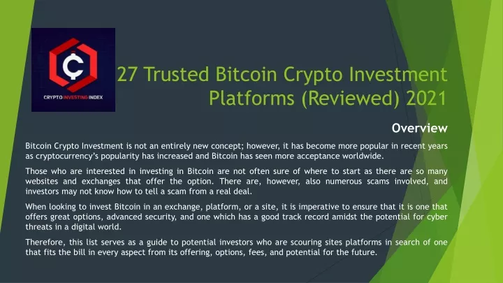 27 trusted bitcoin crypto investment platforms reviewed 2021