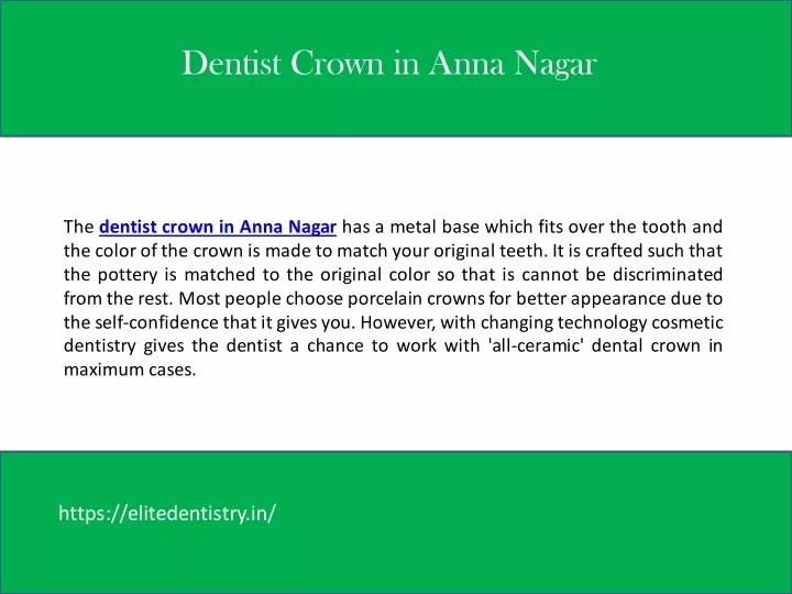 dentist crown in anna nagar