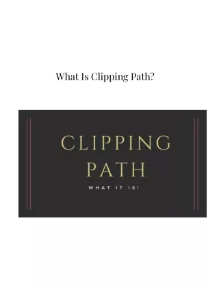 What is  clipping path