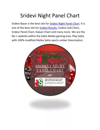 sridevi night panel chart