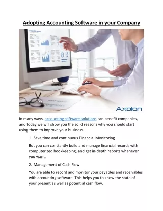 adopting accounting software in your company