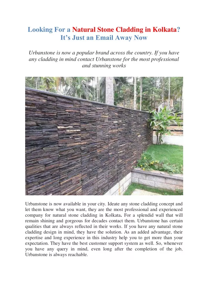 looking for a natural stone cladding in kolkata