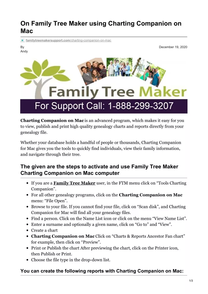 on family tree maker using charting companion