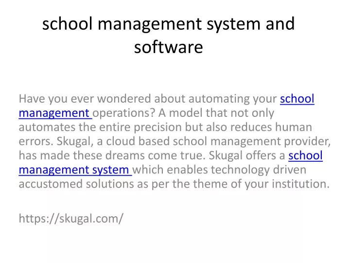 school management system and software