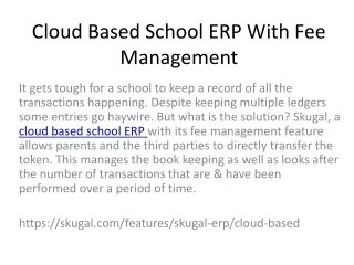 cloud based school erp with fee management