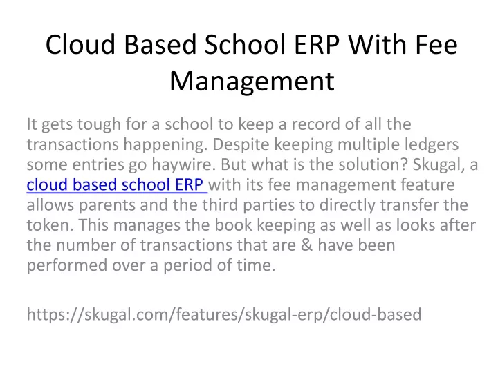 cloud based school erp with fee management