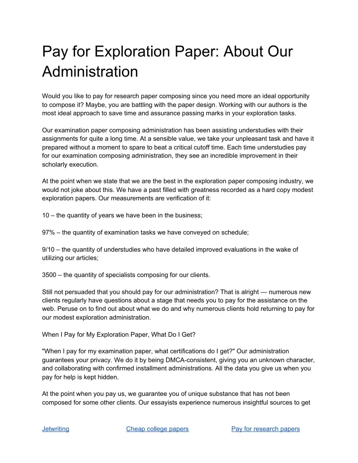pay for exploration paper about our administration