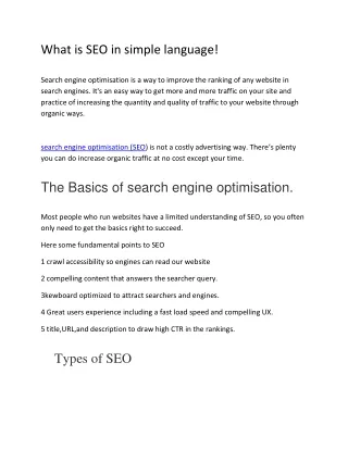 What is SEO in simple language