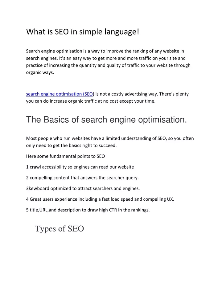 what is seo in simple language