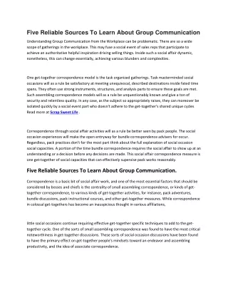 five reliable sources to learn about group